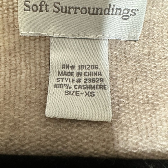 Soft surroundings 100% cashmere cardigan open front size XS - Picture 5 of 6